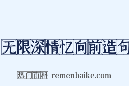 无限深情忆向前造句是什么意思的图片